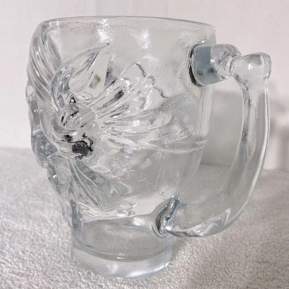 Vintage Luminarc USA Large Clear Glass Skull Mug - Picture 4 of 15